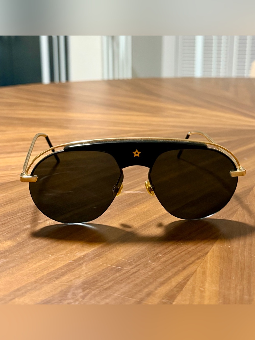 Dior Women’s Black and Gold Aviator Sunglasses
